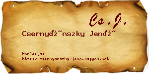 Csernyánszky Jenő névjegykártya