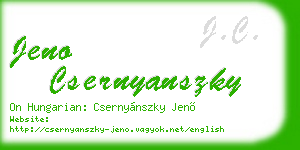 jeno csernyanszky business card