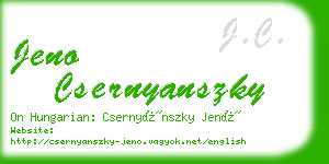 jeno csernyanszky business card